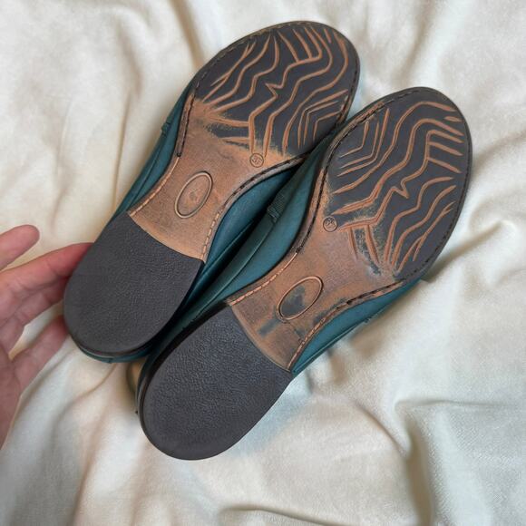Miz Mooz Teal Blue Leather Flats Slip-On Shoes Womens Size EU 37 US 6.5 - Picture 5 of 7